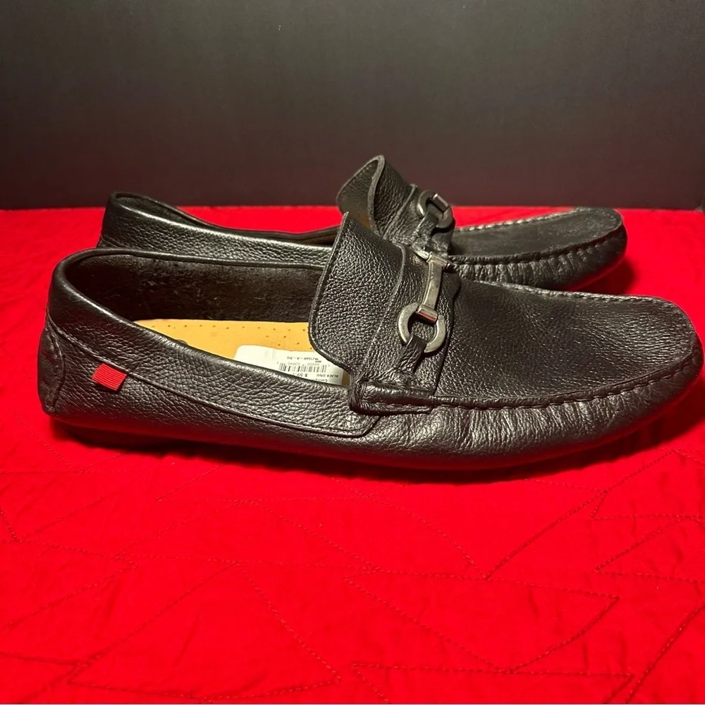 Marc Joseph Black Leather Slip-On Loafers